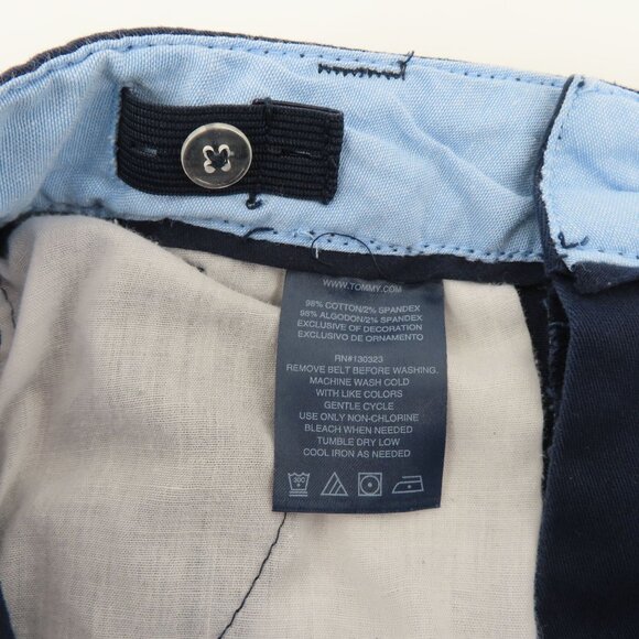 Tommy Hilfiger Boys 8 Blue Chino Shorts 8.5in Inseam Belt Loops Pockets Cotton - Picture 6 of 9